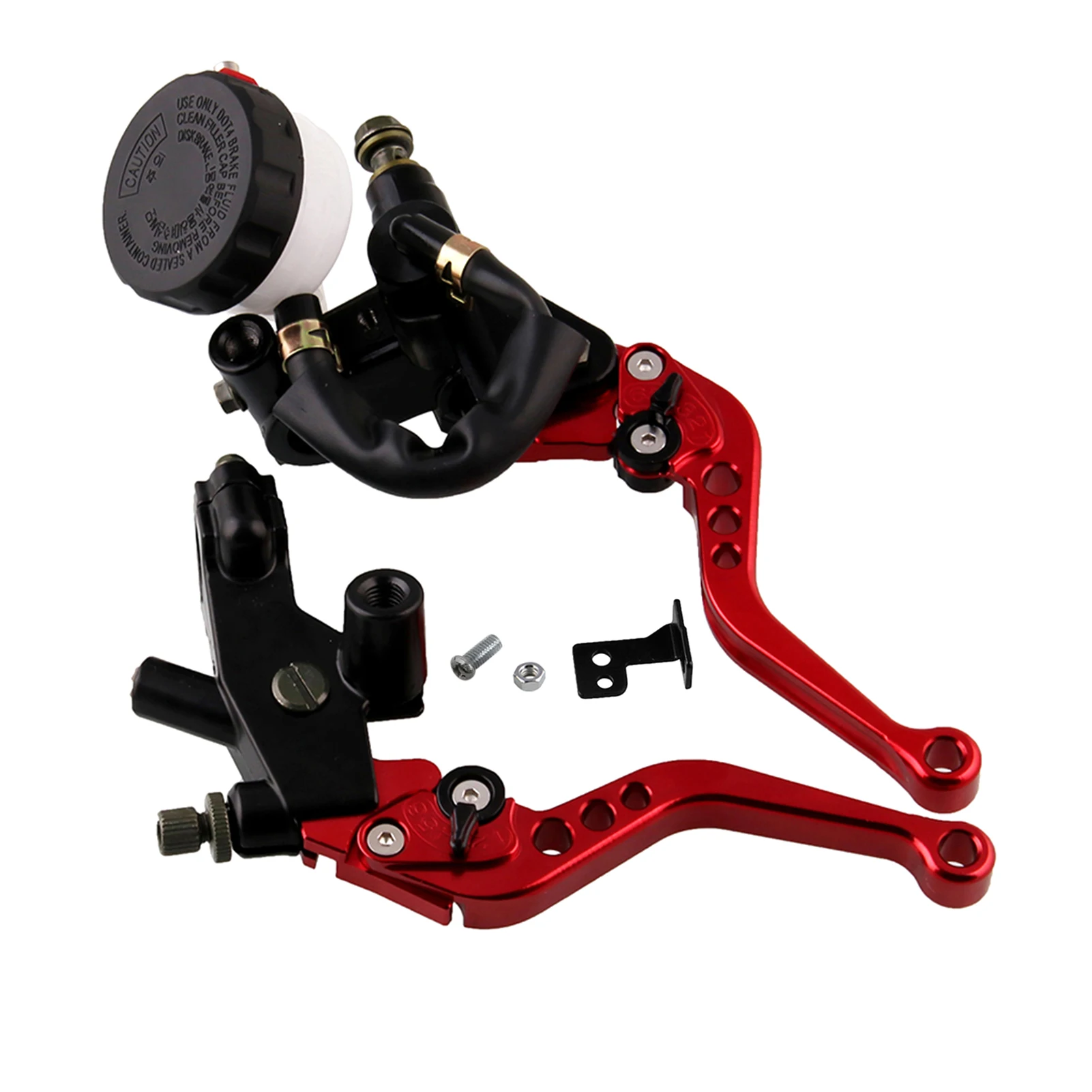 Universal Adjustable 6 Position lever adjustment stainless steel fasteners Motorcycle Brake Clutch Levers Master Cylinder Set