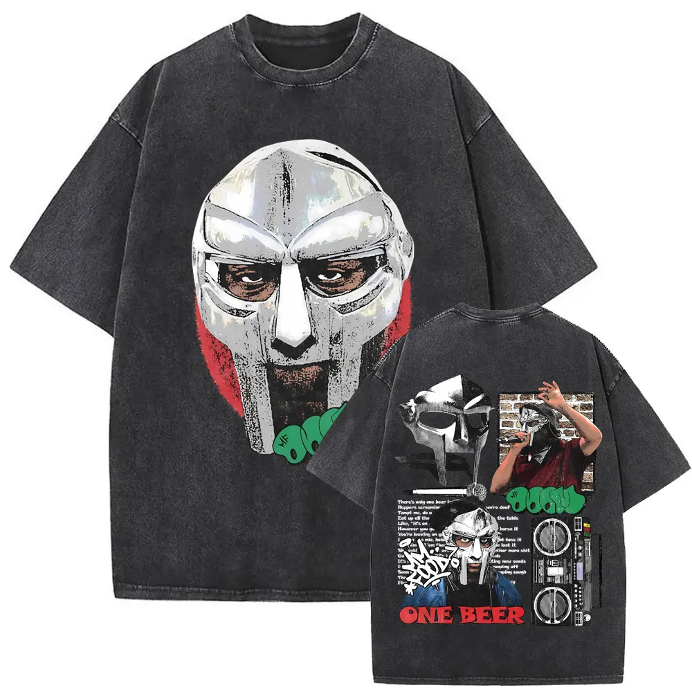 غسلها خمر مغني الراب Mf Doom MM الغذاء الكرتون نمط طباعة تي شيرت الرجال النساء الهيب هوب موضة تي شيرت الرجال المتضخم الشارع الشهير #2