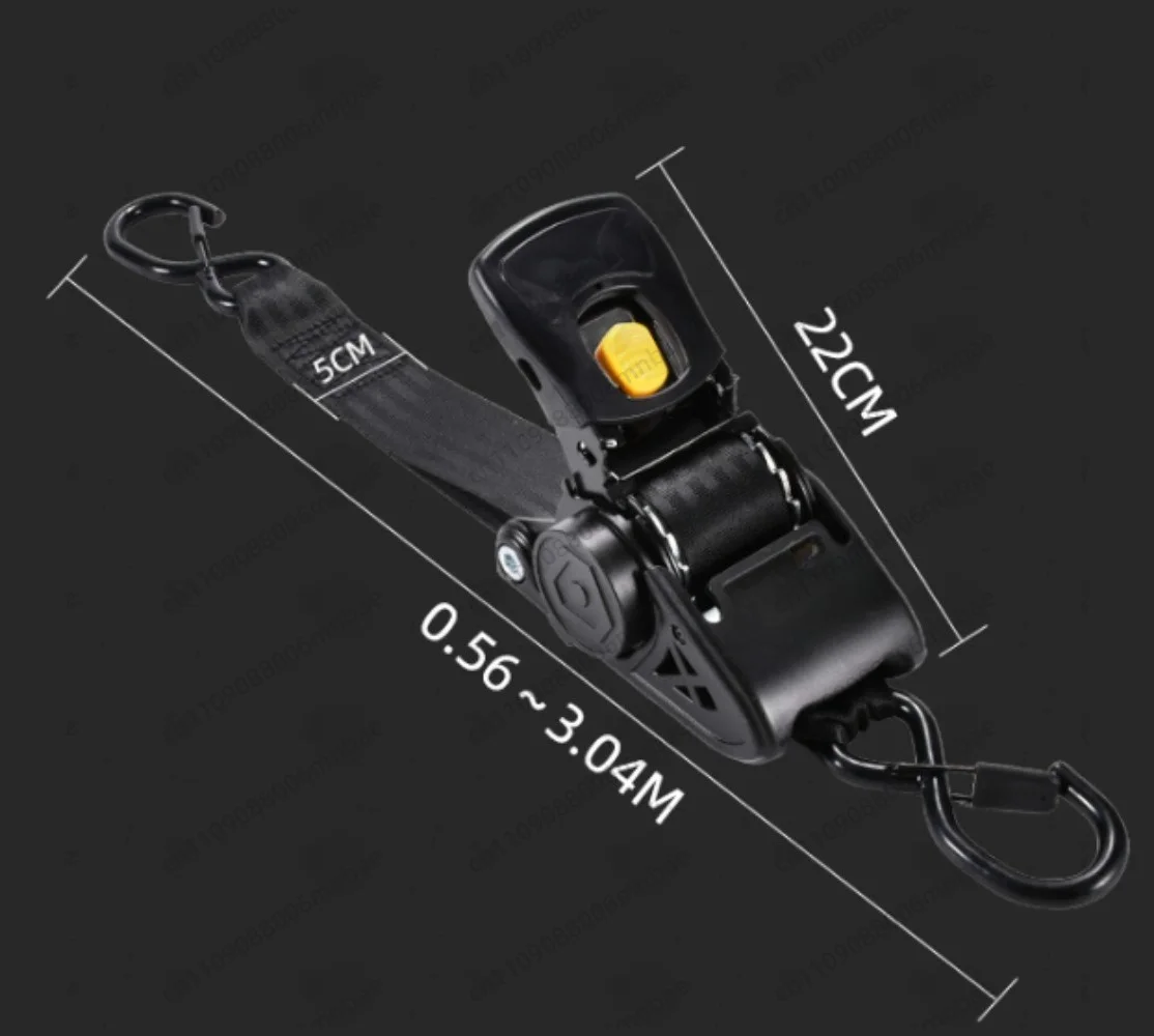 2inch 1500kg Heavy Duty Retractable Ratchet Tie Down Strap Retractable Ratchet Strap for ATV UTV Boat Trailer