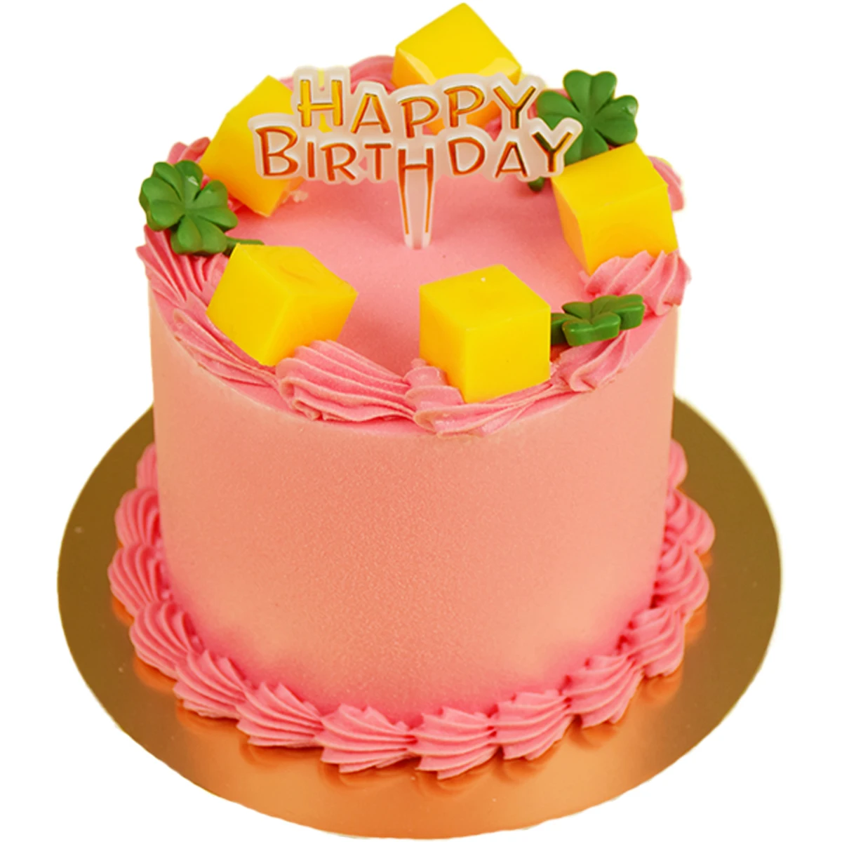 High Simulation Cake Model Fake Cake European Fruit, Birthday New Net, Red 4 Inch 1 Pc