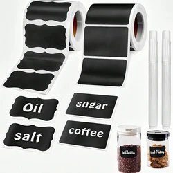 120Pcs/Roll 3 Styles Removable Blackboard Stickers With Erasable Pen Waterproof Chalkboard Labels for Home & Kitchen 1.4*2.2inch