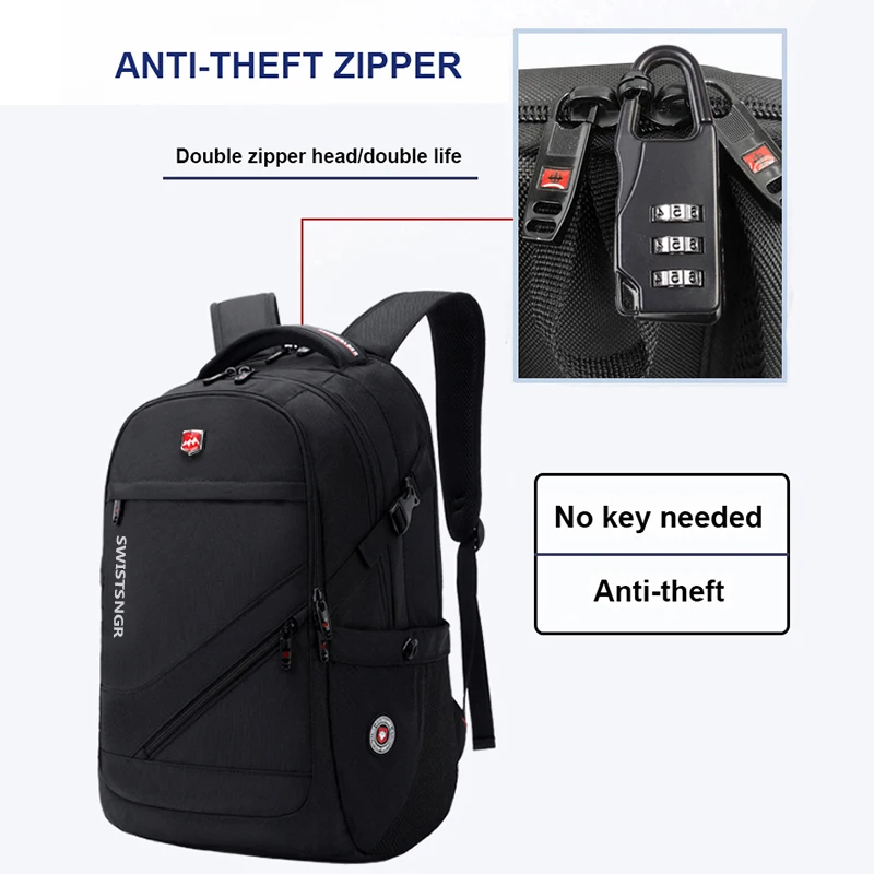 Zaino per Laptop con ricarica USB antifurto zaino per uomo Oxford zaino da viaggio impermeabile borsa da scuola Vintage Mochila maschio da 15/17 pollici