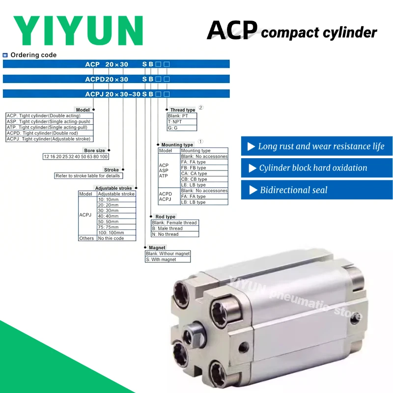1PC Compact Cylinde…