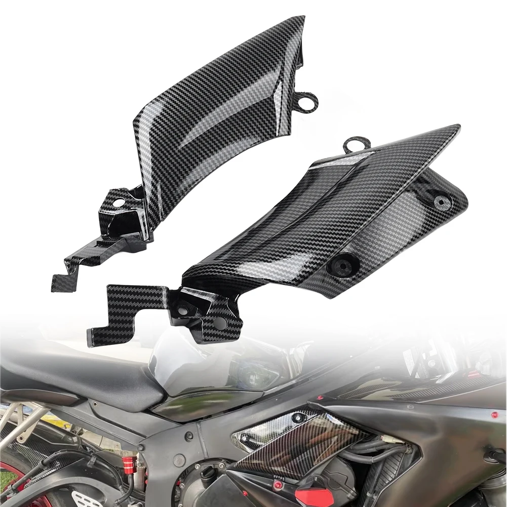 1 Pair Carbon Fiber Pattern Side Trim Frame Covers Fairings ABS Plastic For YAMAHA R6 YZF-R6 2003 2004 2005 YZF-R6S 2006 - 2009