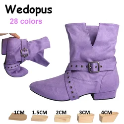 Wedopus Violet Short Winter Line Dancing Boots West Coast Swayd Dance Boots Suede Soled Dance Warm up Ballroom Boots for Dancing