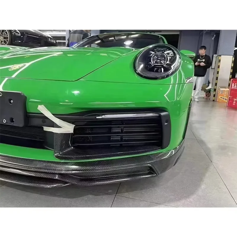 

For Porsche 992 911 2019-2023 Carbon Fiber Car Front Bumper Wind knife Splitter Spoiler Canard Air Knife Surround Trim Body Kit