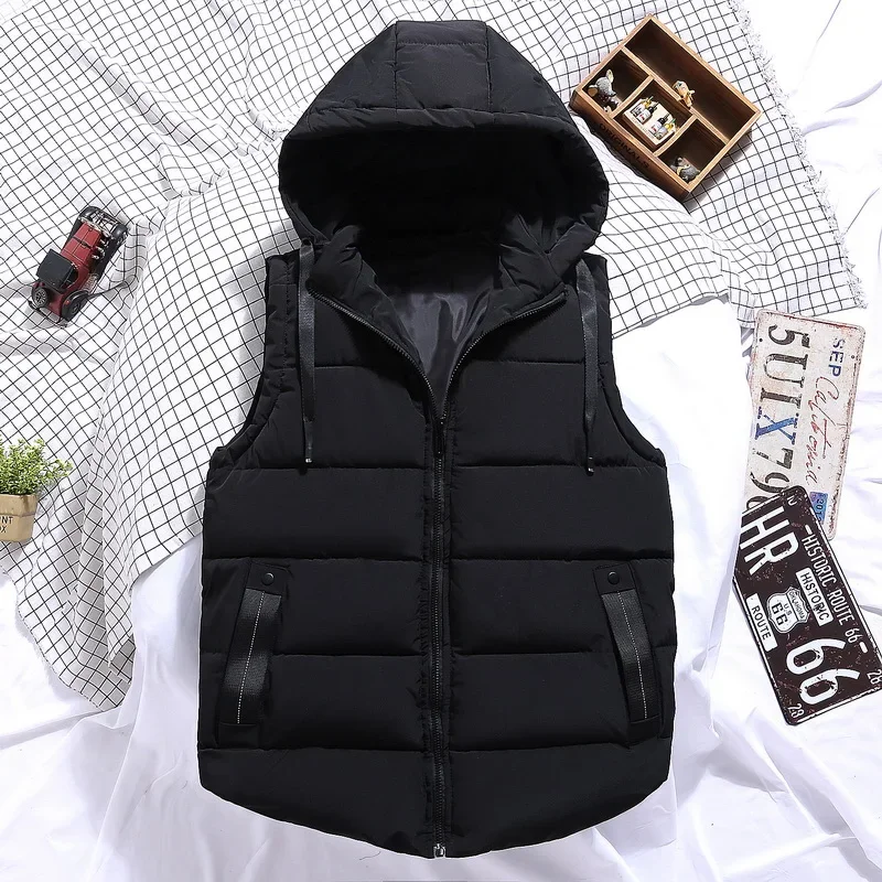 

Men'S Sleeveless Vest - Thick Winter Jacket Stand Collar Warm Solid Color Casual & Formal Wear Perfect for Fall/Winter