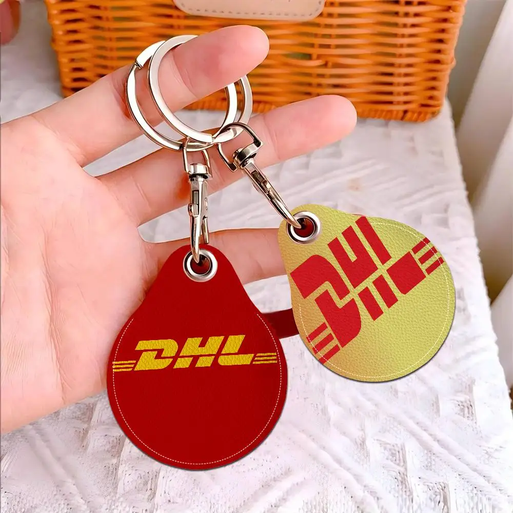 

Брелок-картхолдер из ПУ кожи для ключей и пропусков DHL, чехол для карт доступа, брелок-ключница, кольцо для ключей