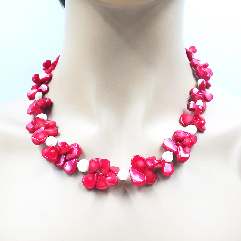 

Very exquisite. Natural Precious coral/pearl necklace. Charming Women's Birthday Jewelry 46CM