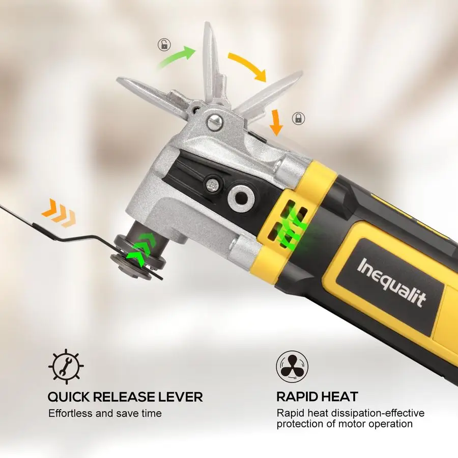 Tool, 3.5A Oscillating Multi Tool Kit with 6 Variable Speed, 4 Oscillation Angle, Quick Release System and 30Piece Accessory Set