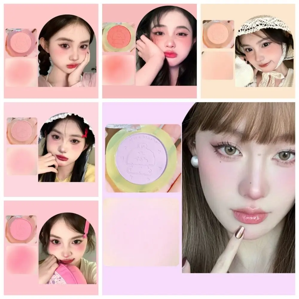 

Face Makeup Cute Doll Blush Palette Long-lasting Matte Facial Mist Blusher Portable Blendable Cheek Tint Rouge Student Makeup