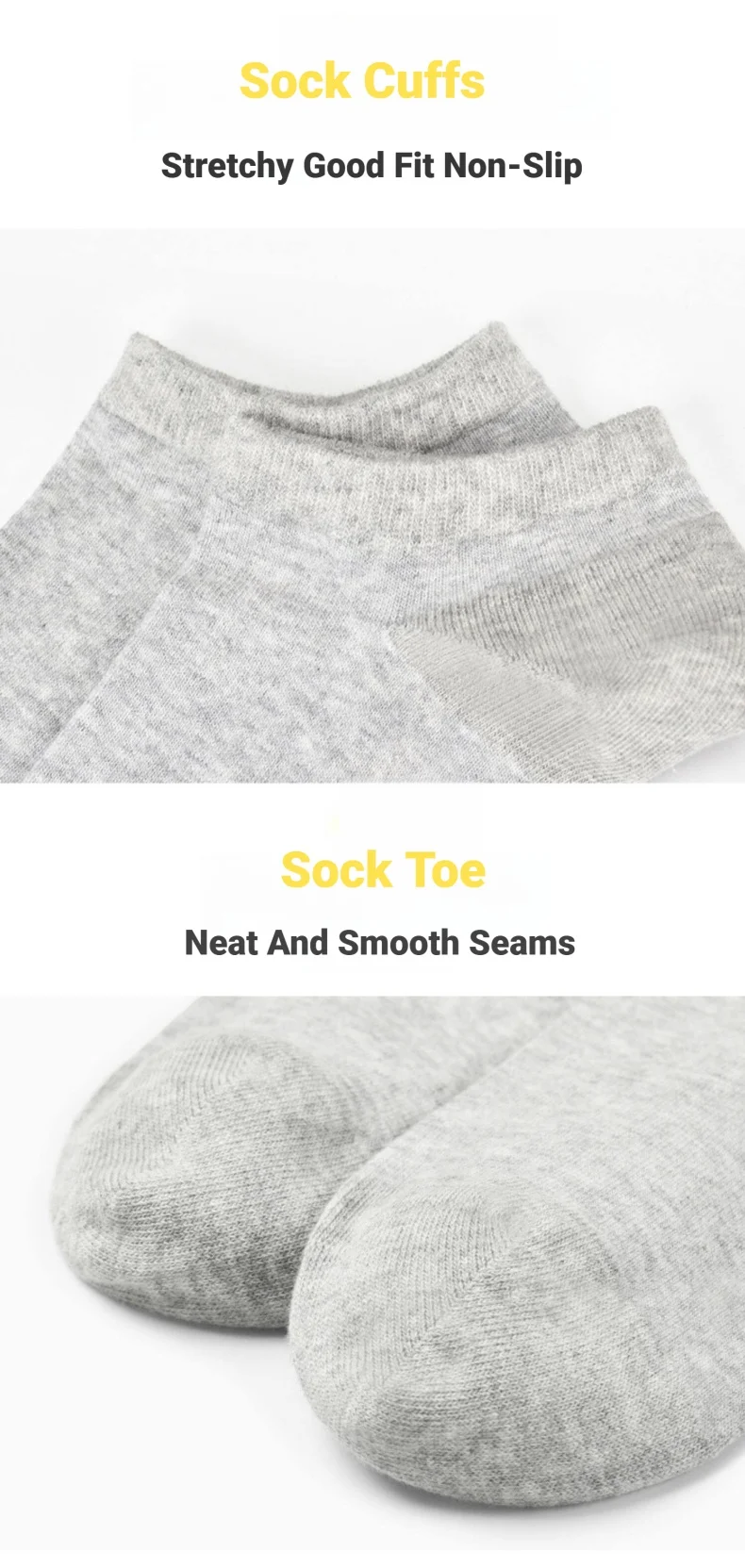 Herren-Bootssocken, die kaum sichtbar sind, dünne, atmungsaktive Socken für den Sommer, hochwertige, schwarze, kurze Socken für Studenten, ideal für den täglichen Gebrauch. – Detail 7