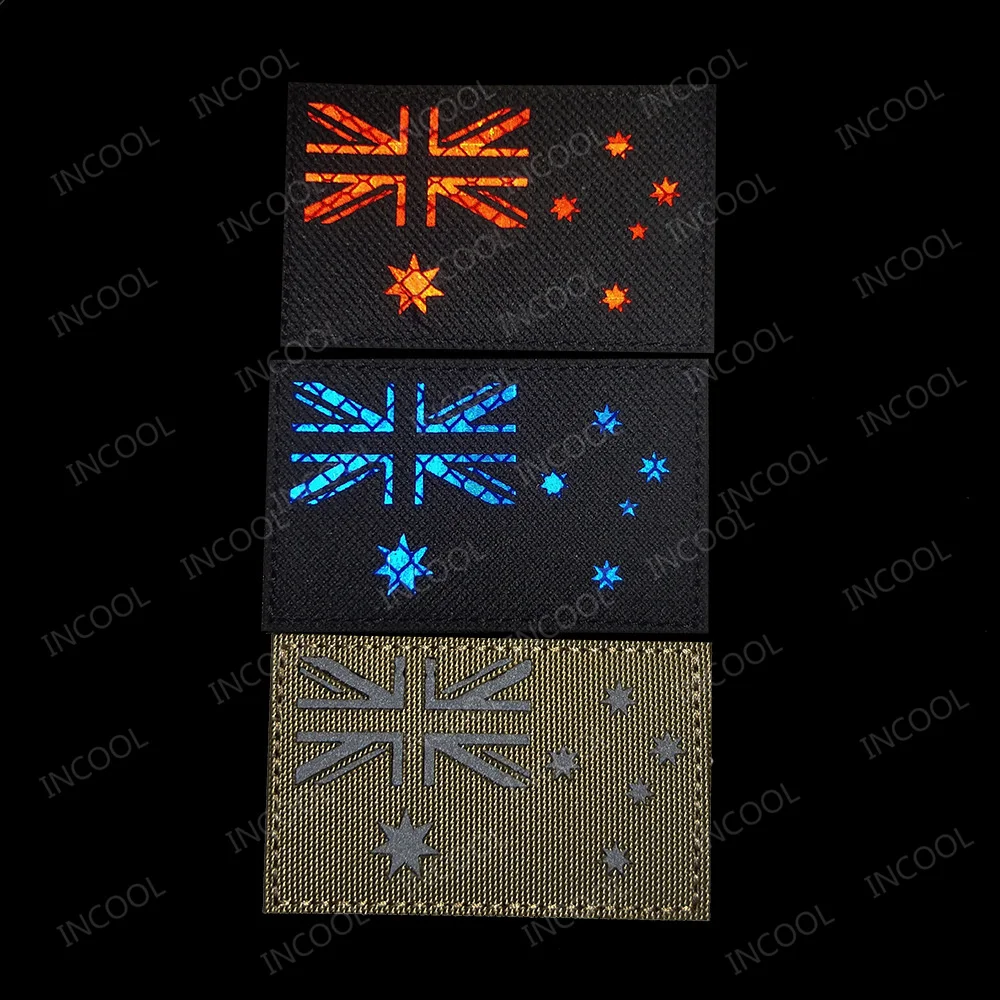 Australia Flag Infrared Reflective IR Patches Embroidered PVC Armband Appliqued Australian Patch For Clothing Bag