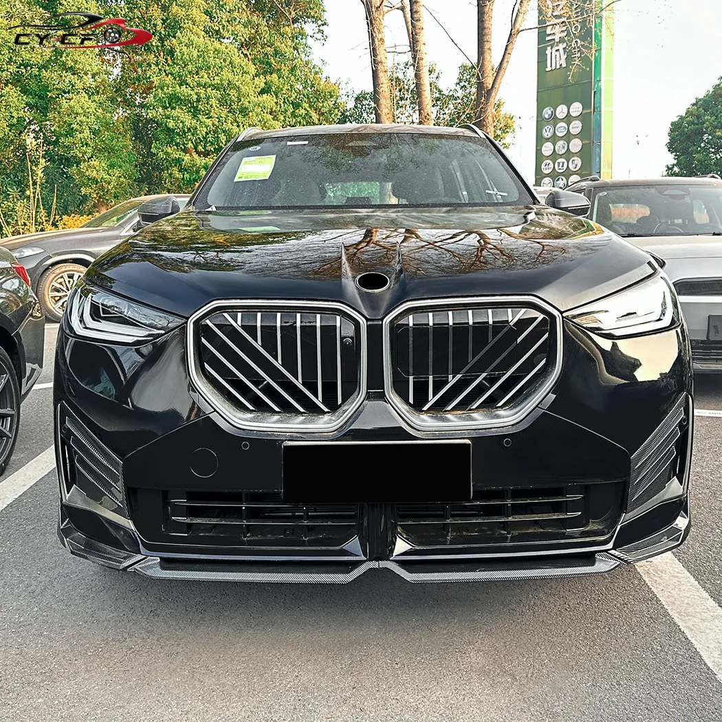 For BMW X3 G45 M Sport 2025-2026 Front Bumper Side Vent Cover Trim Carbon Fiber Look/Gloss Black Air Intake Frame Fairing Canard