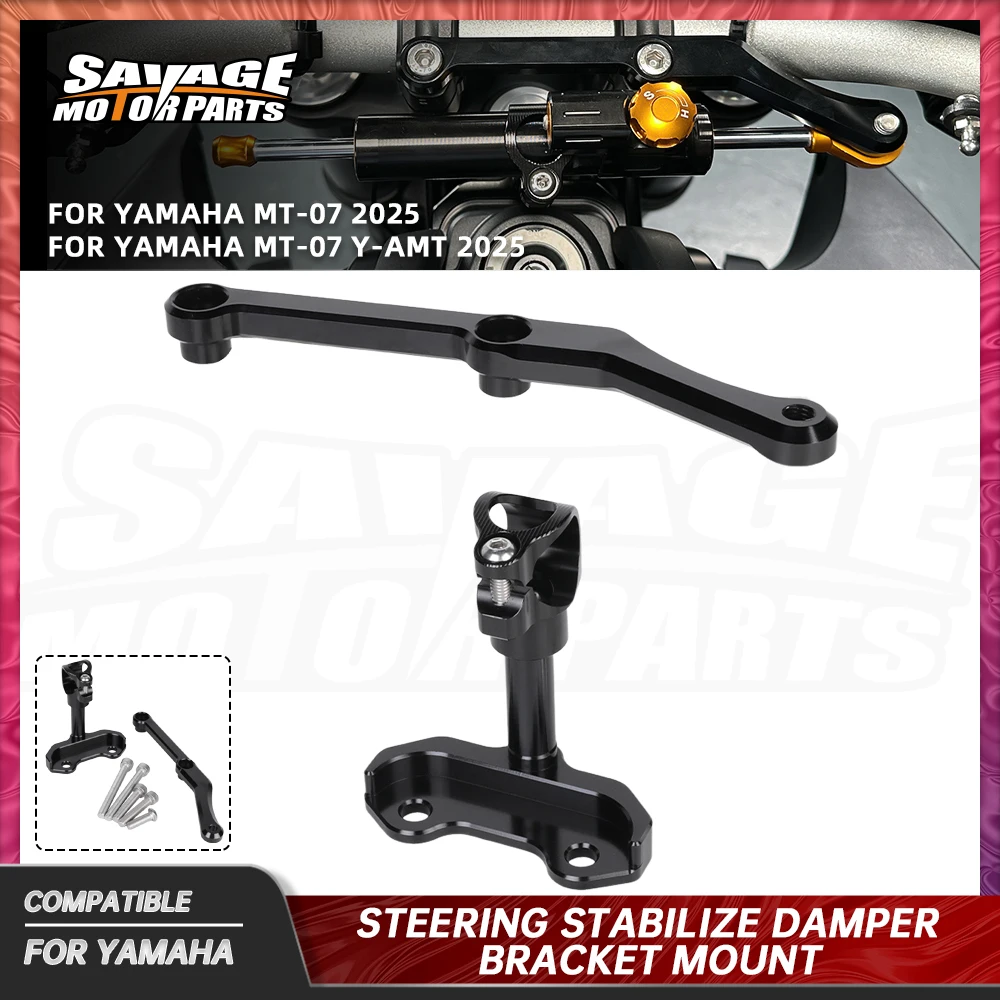 MT07 Steering Damper Stabilizer Bracket Mount For Yamaha MT 07 MT-07 Y-AMT 2025 Linear Steering Damper Stabilizer Reverse Safety
