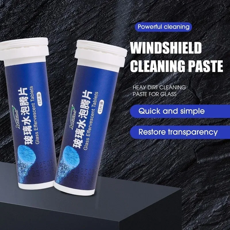 Concentrated Effervescent Tablet Car Windshield Solid Cleaner Clean Glass Water Dissolve in Water Powerful Stain Remove 15/30Pcs - Image 5