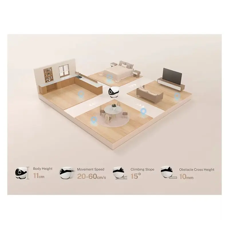 Enabot اللاسلكية مراقبة عن بعد الحيوانات الأليفة روبوت رولا Mini 2K كاميرا رفيق ذكي للكلاب القط الطفل-ABPS #5