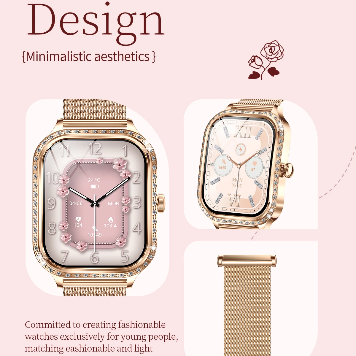 Nova moda feminina relógio inteligente senhora azul dente chamada monitor de saúde relógio de pulso esportes rastreador fitness à prova dwaterproof água música smartwatch