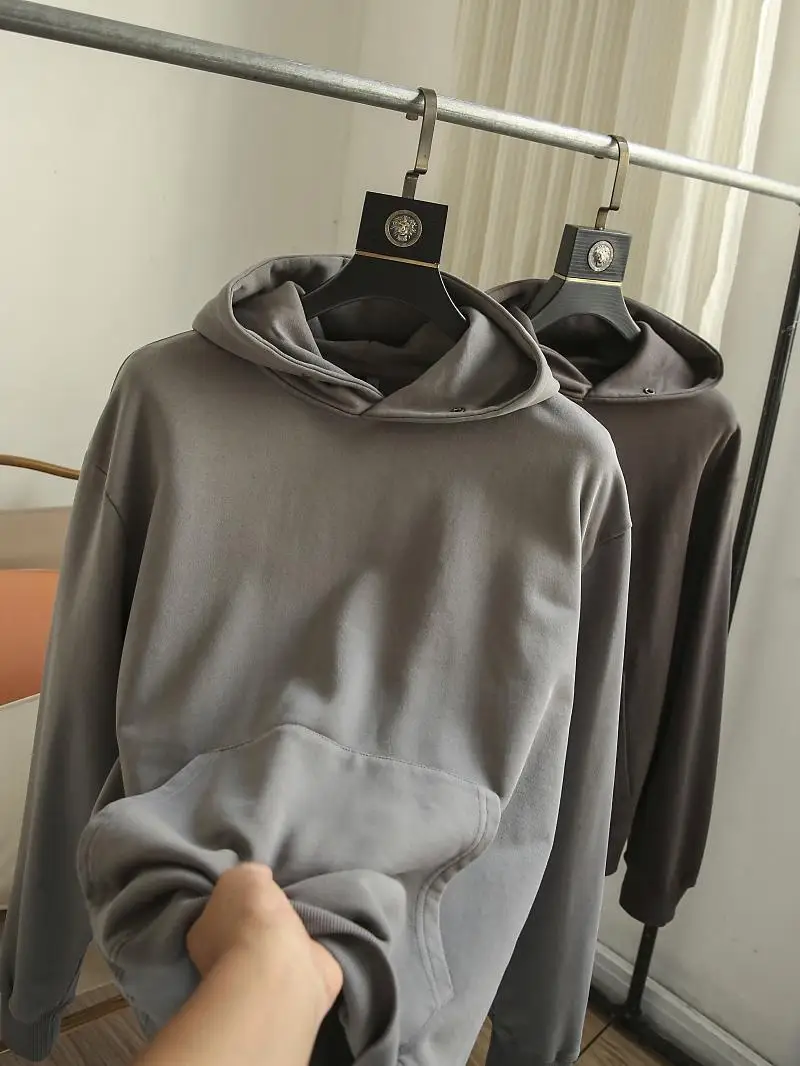 

Новая осенняя мужская повседневная толстовка-куртка из чистого хлопка, винтажный свитшот свободного кроя с длинными рукавами, цветная