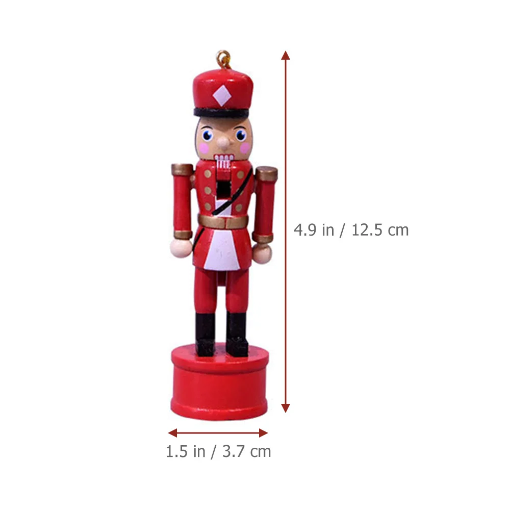 

5Pcs Xmas Nutcracker Decoration Wood Crafts Puppet Hanging Ornament Christmas Table Desktop Decor Xmas Nutcracker Ornament