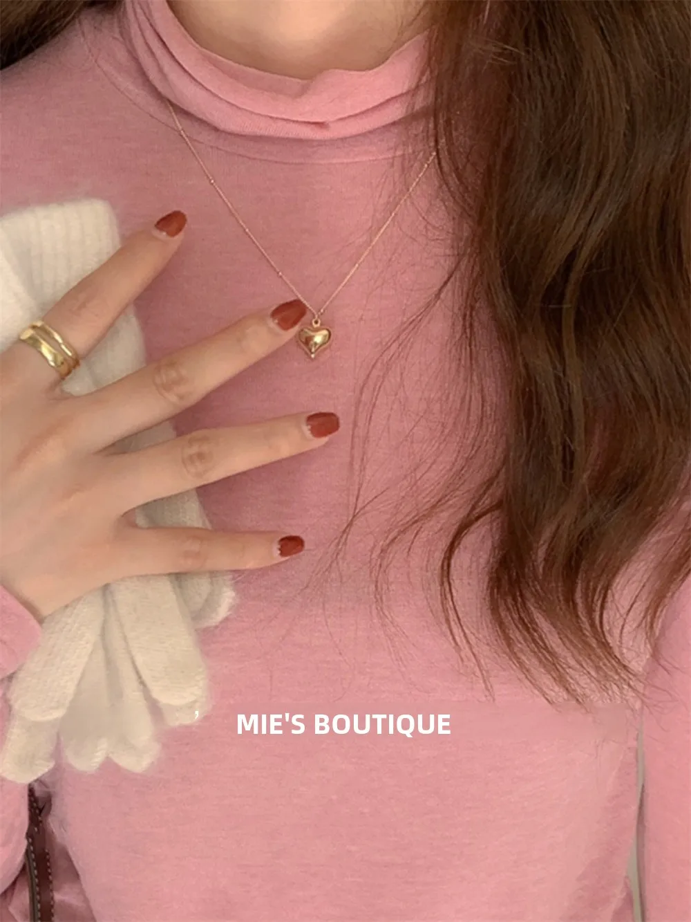 

Pure Cotton Self-Heating High Neck Ice Cream Color Base Shirt T Knitwear Long Sleeve round Neck Regular Thickness