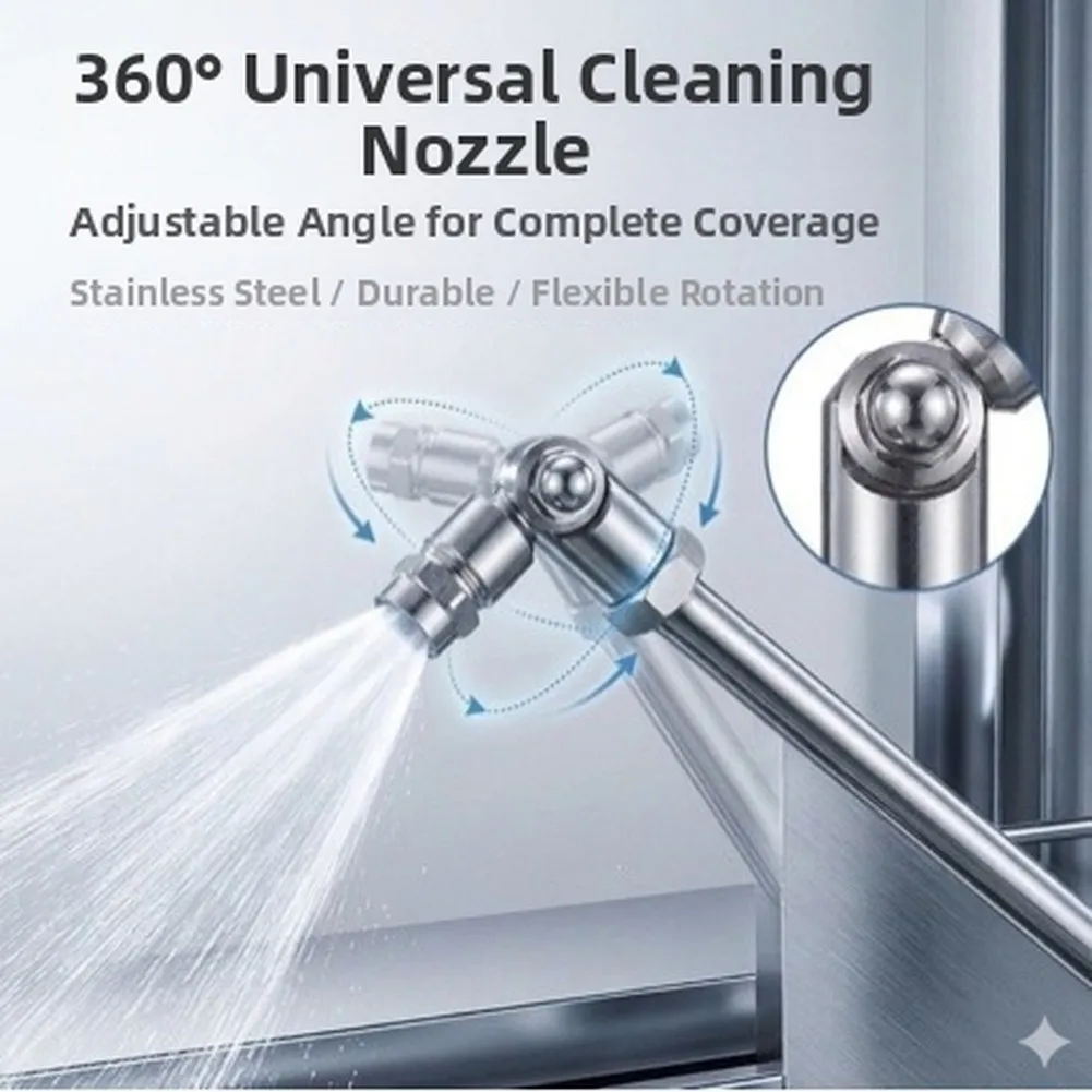 Quick Connect High Pressure Car Washing Tool, Rotating Spray Nozzle With Extension Support Pole Household Outdoor Vehicle