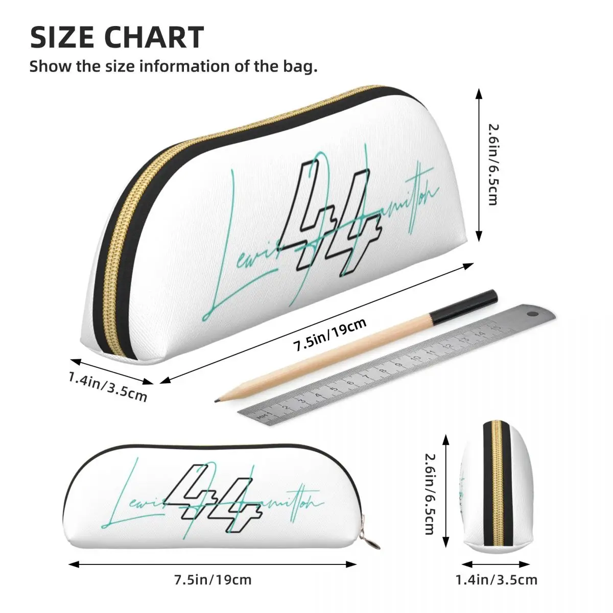 توقيع F1 السائقين لويس هاميلتون مقلمة قلم رصاص الحقيبة تخزين لوازم مكتبية تخزين كبير صندوق القلم حقيبة أقلام رصاص