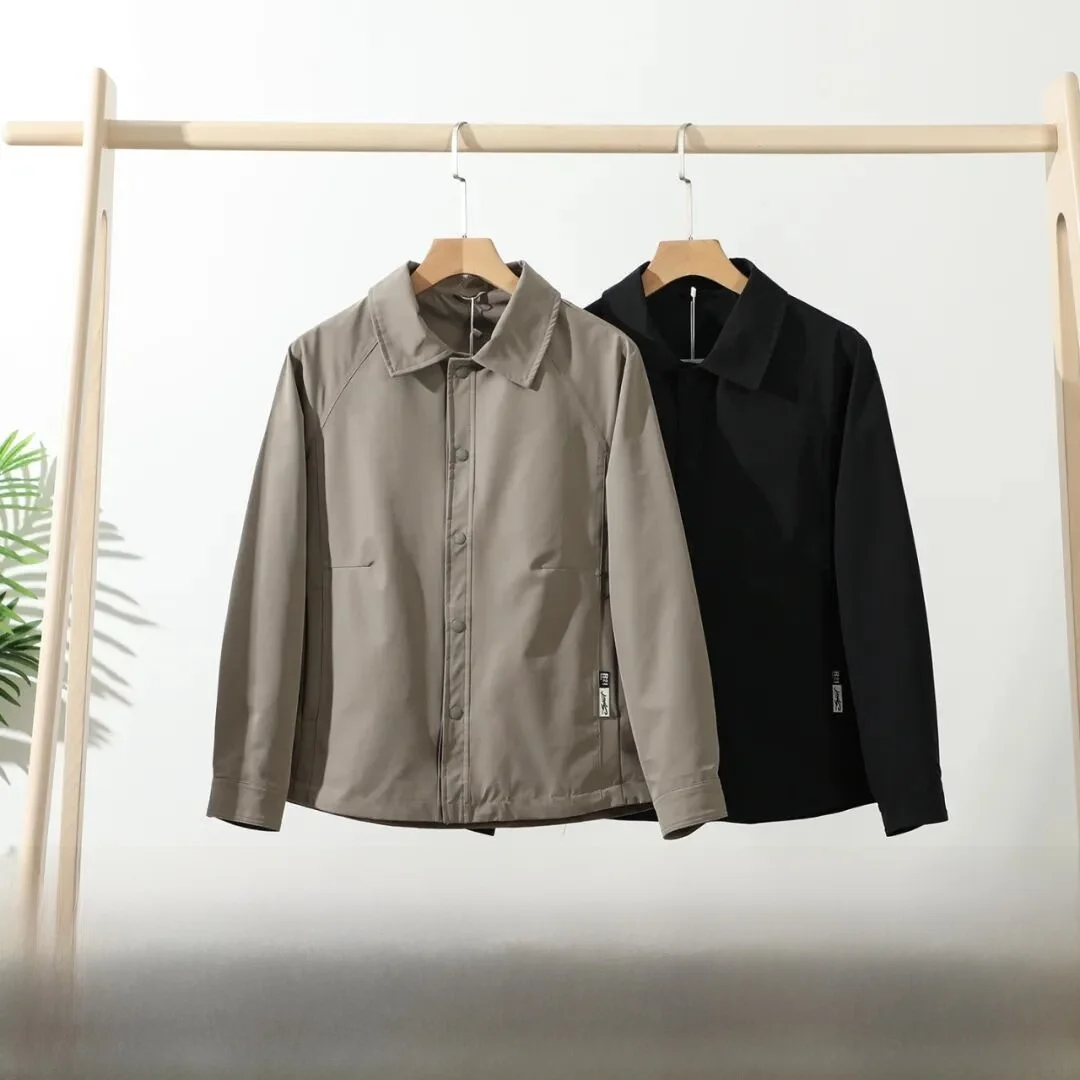 

Men's Casual Outdoor Workwear Jaet Stand Collar Windproof Waterproof Polyester Fiber Long Sve Stand Fit Leisure Sle