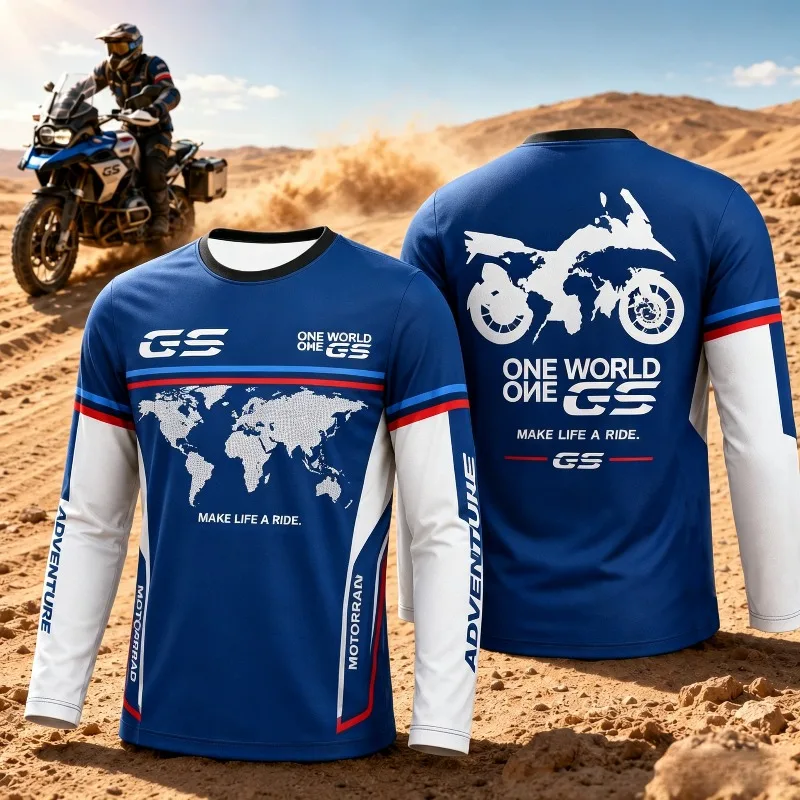 Motorcycle Fan Inspired GS Adventure Motorrad Long Sleeve Top Outdoor Riding Sportswear Comfort Casual Tee for Motorbike Lovers