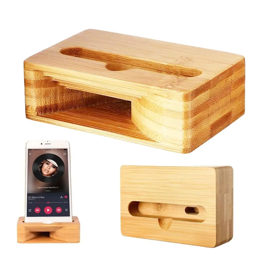 

Universal Bamboo Phone Sound Amplifier Portable Creative Phone Speaker Amplifier Phone Bracket Phone Accessories
