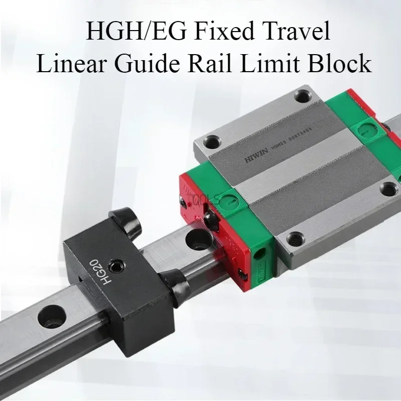 Imagem -03 - Guia Linear Rail Limit Block Tool Curso Limitador de Bloco Fixo Buffer Side Lock Acessórios Regulares Hg15 20 25