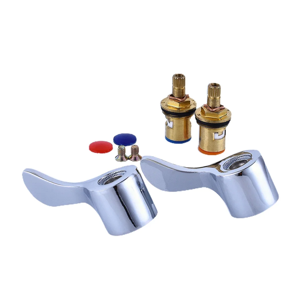 DIY Use High Quality Chrome Faucet Handle And Turn Tap Handle Knob Lever Taps Tops Replacement For Professional