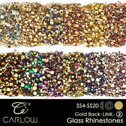 CARLOW SS4-SS20 Non Hotfix AAAAA Crystal Glass strass Flatback Stones per artigianato fai da te Nail Art Decoration Gold Back Link 2