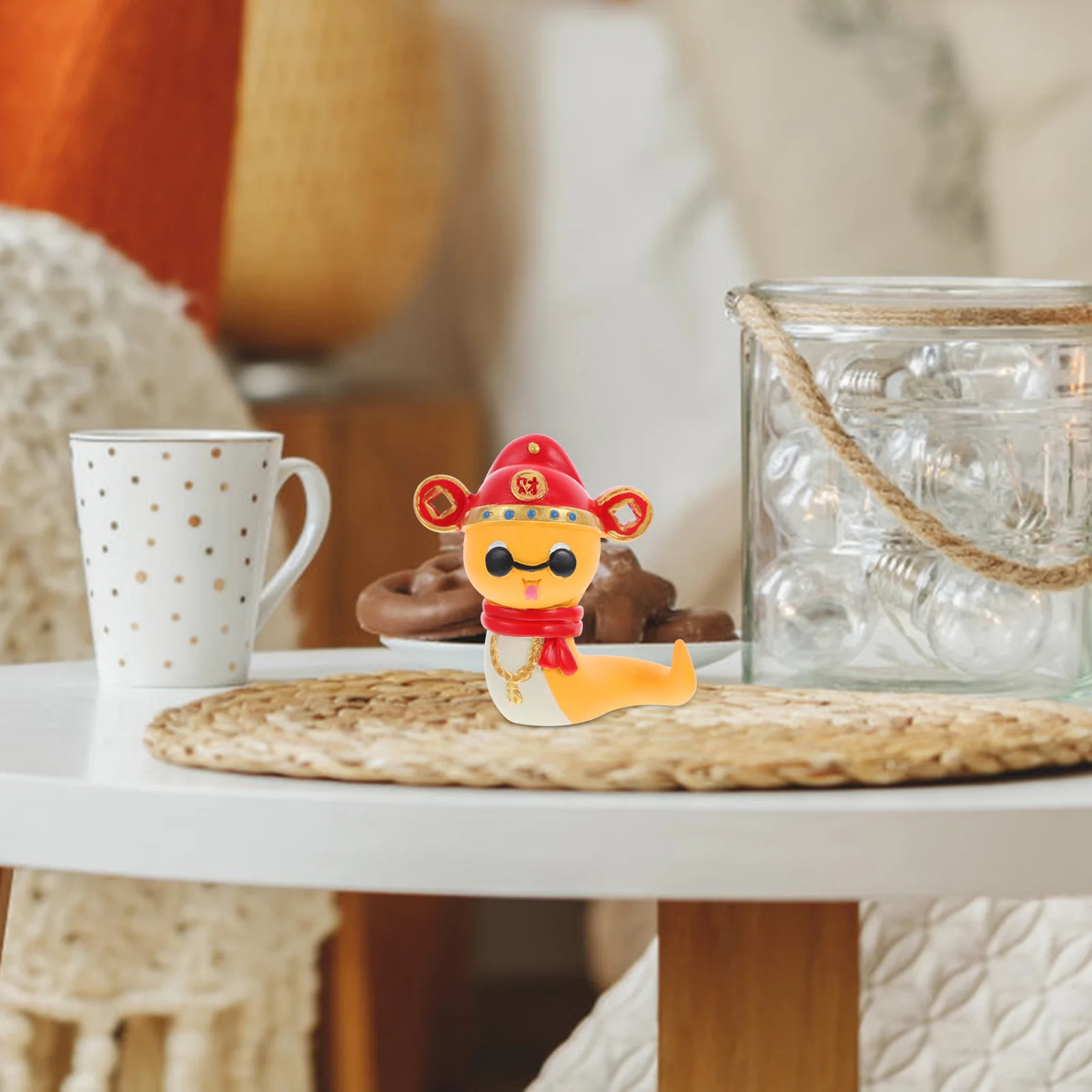 

Year of The Snake Resin Statue Chinese Zodiac Lucky Charm for Car Home Study Lunar New Year Decoration Festive Centerpiece