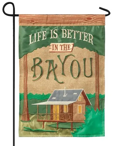 Burlap Life is Better Double Applique Garden Flag UUI GGX