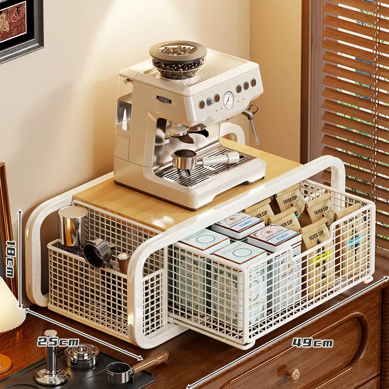 a8+  Kitchen Coffee Machine Raising Rack Countertop Multifunctional Water Cup Dish Plate Pull-out Storage Rack Tea Bag Storage