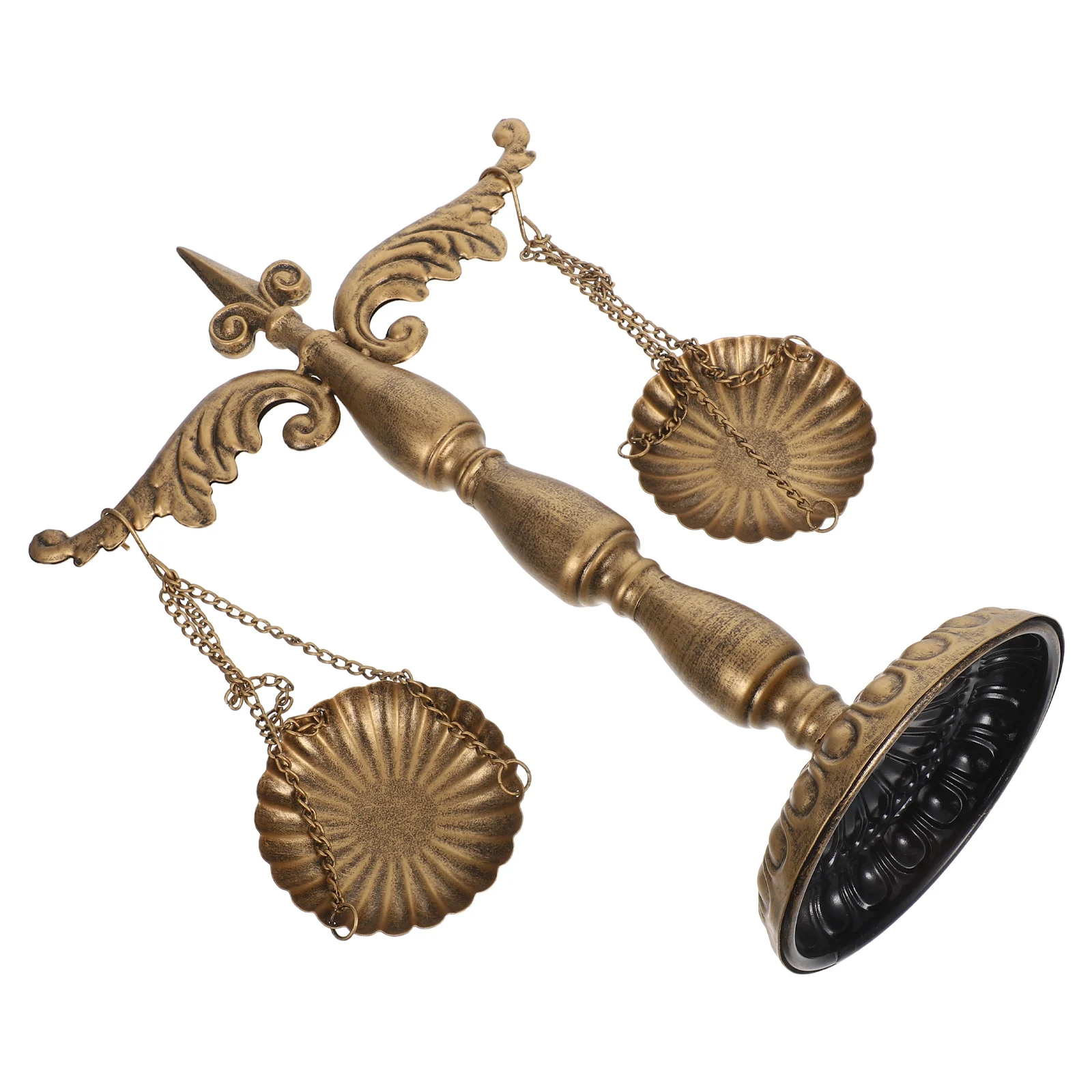 

Vintage Iron Balance Scale Statue Decorative Home Ornament Multifunctional Display Tray For Jewelry Fruits Plants Living Room