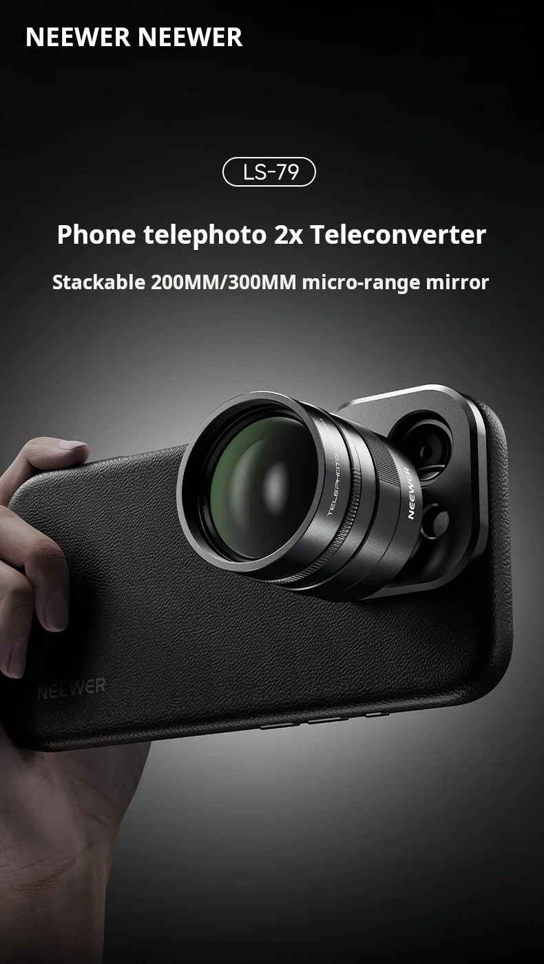 NEEWER عدسة المقربة 2X التكبير عدسة ماكرو خارجية آيفون فيفو Xiaomi oppo سامسونج عدسة الهاتف المحمول