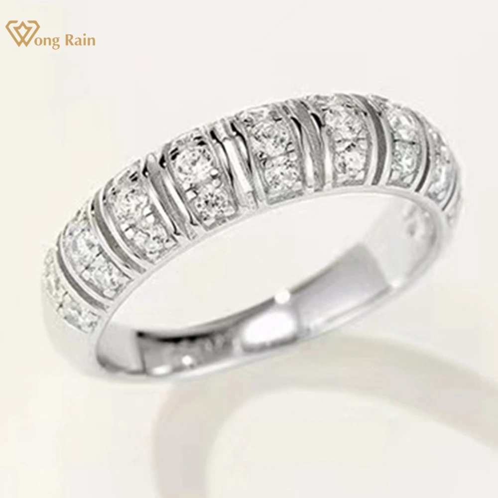 Wong Rain Luxury 100% 925 Sterling Silver Lab Sapphire Gemstone Couple Ring Wedding Party Gifts Fine Jewelry for Women Wholesale