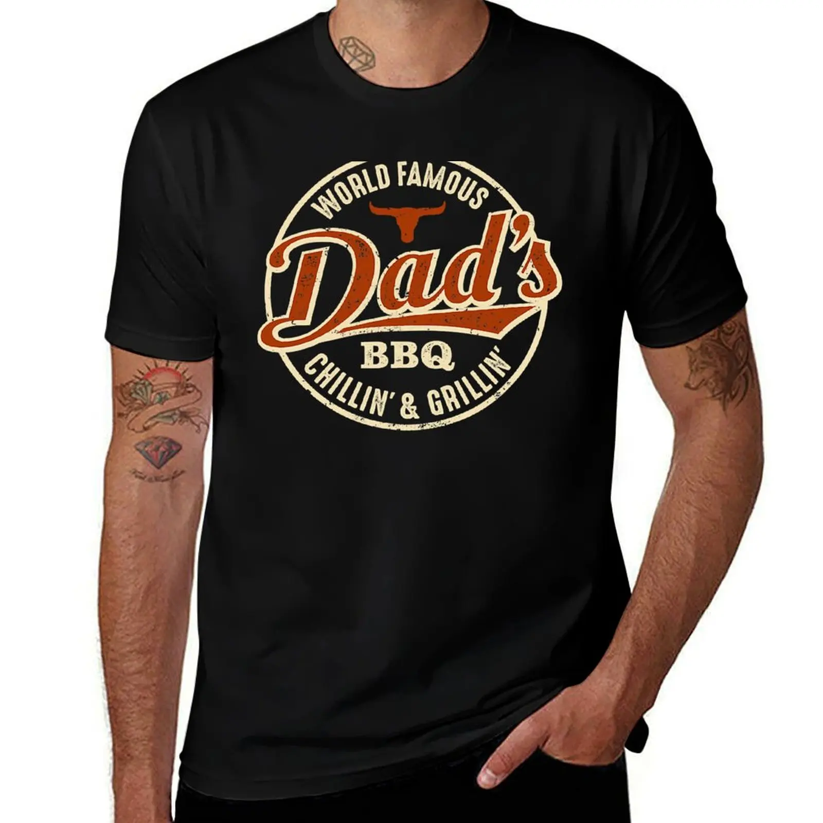 

Mens Dad's BBQ Chilling and Grilling Vintage T-Shirt anime t shirts oversize t shirts for man graphic tees