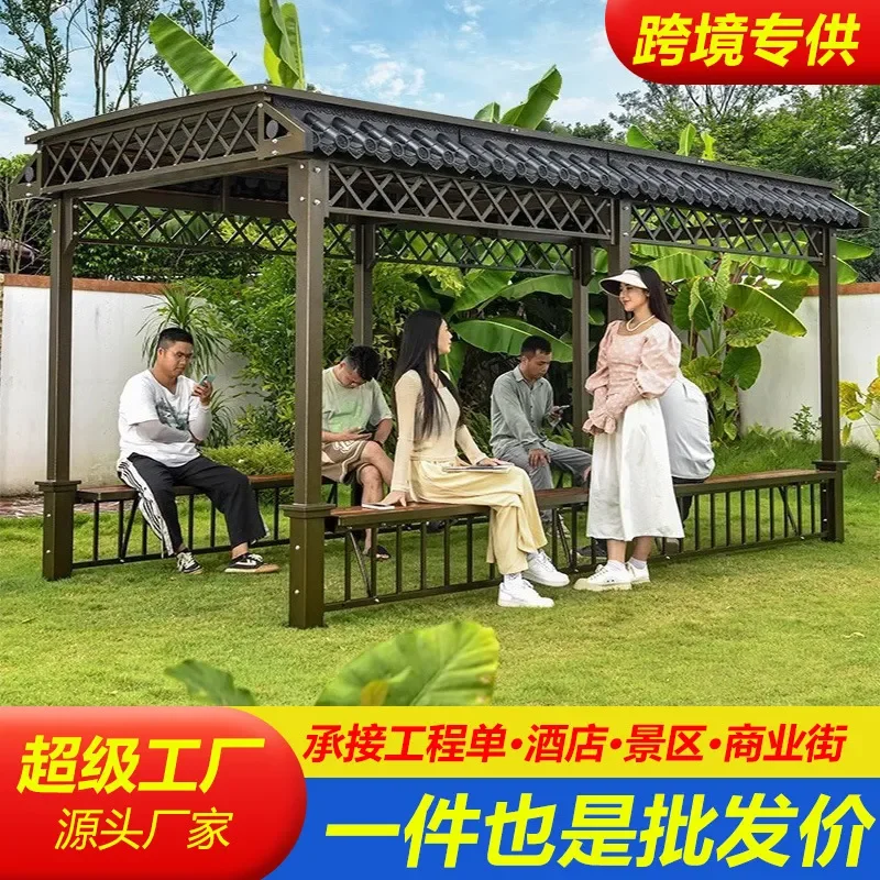 For Outdoor Leisure Pavilion Small Courtyard Canopy Villa Terrace Chinese Style Awning Weatherproof Sunshade Garden Decor