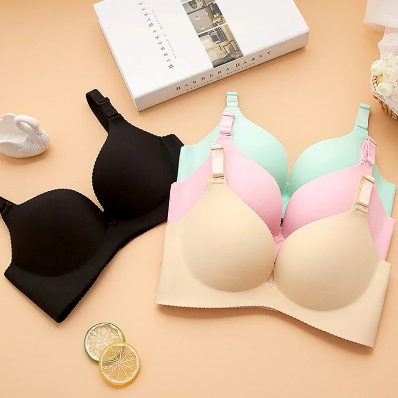 

Gathering Small Chest Smooth Face One Piece Comfortable, Traceless Girls' Underwear, Adjustable Thick Thin, Steel Ring Free Bra