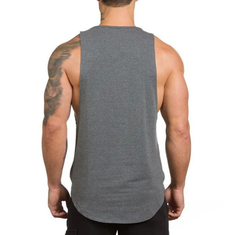 Cotton Vest T-shirt Muscleguys Summer Men Gym Workout Running Training Bottoming Undershirt Loose Breathable Exercise Sleeveless