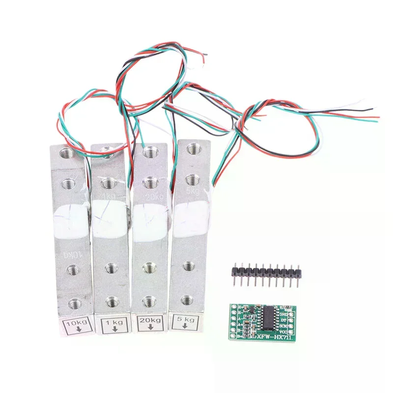 1/2PCS Aluminum Alloy Weighing Pressure Sensor 1KG 5KG 10KG 20KG HX711 AD Module Weight Sensor Electronic Scale Load Cell