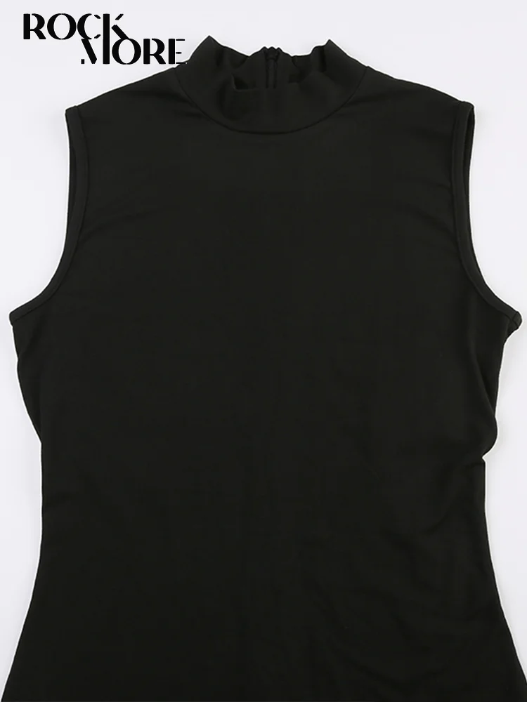 Rockmore Black Skinny Sleeveless Jumpsuits for Women Fashion Body-Shaping Romper One Piece Bodysuit Sexy Bodycon Playsuit Mujer image 6