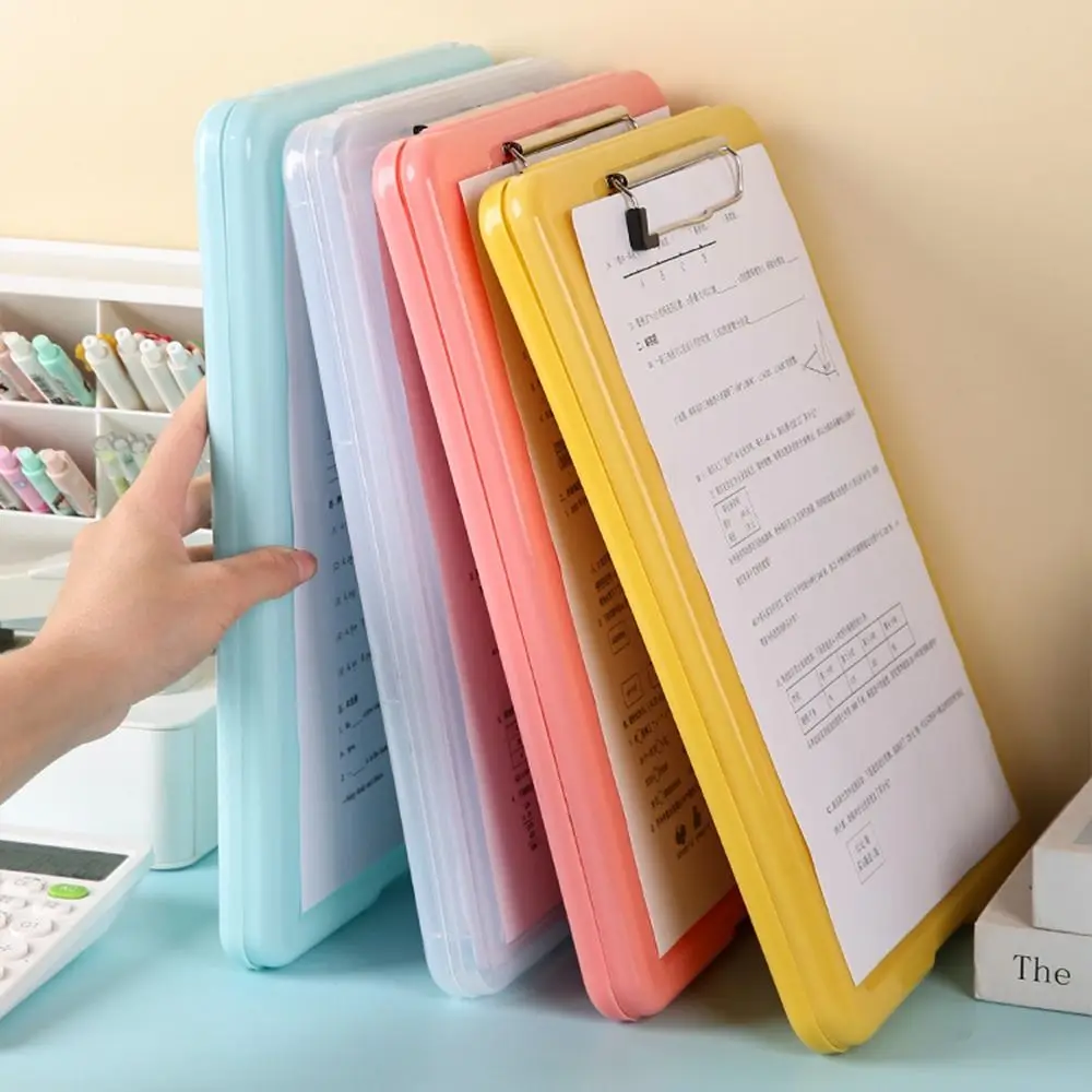 Memo Clip Board A4 File Clipboard Box Case A4 File Organizer File Storage Writing Clipboard Plastic Waterproof A4 File Folder