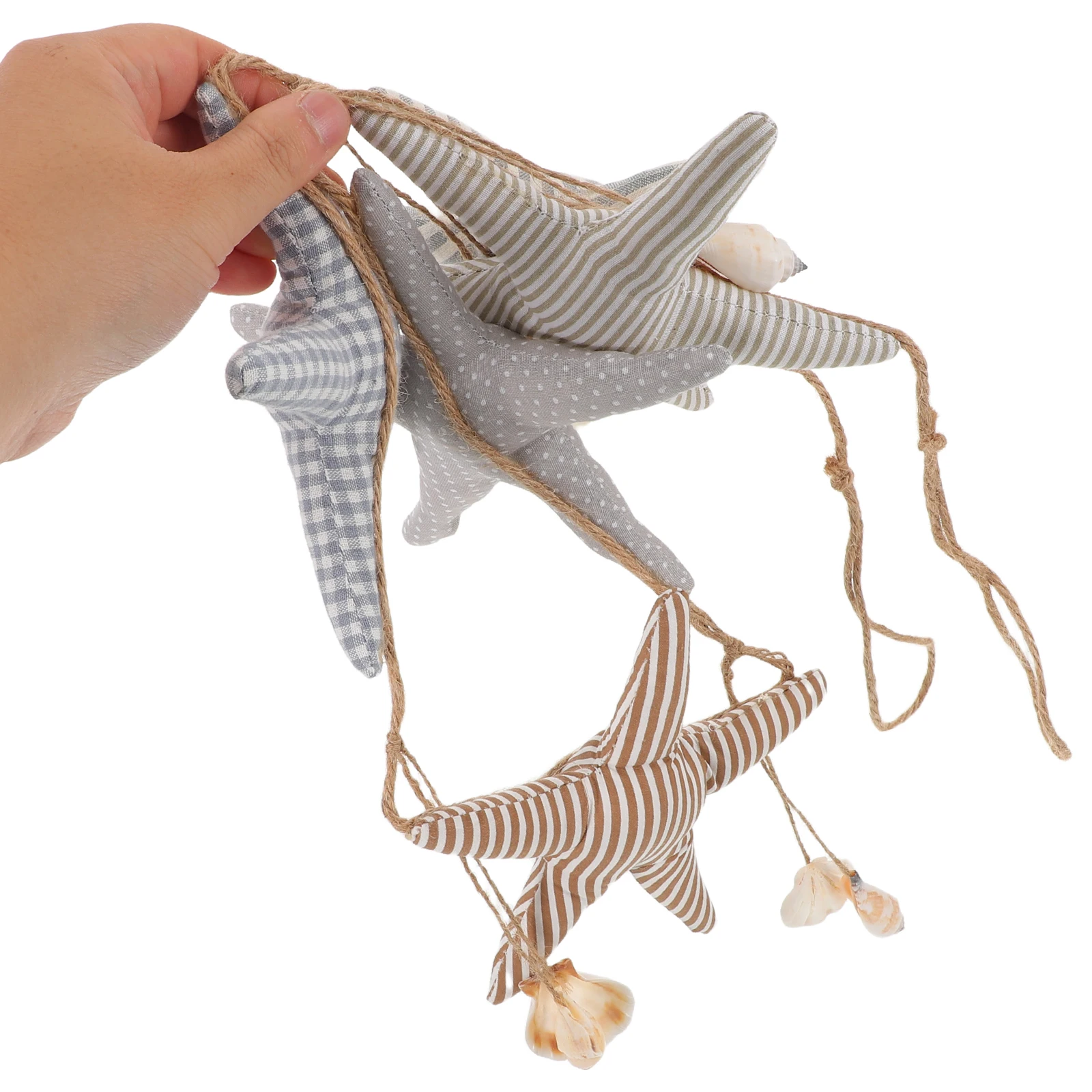 

5pcs Ocean Wind Chime Hanging Decor Soft Fabric Sea Star Shell Garland For Room Nursery Bedroom Wall Art Seaside Theme