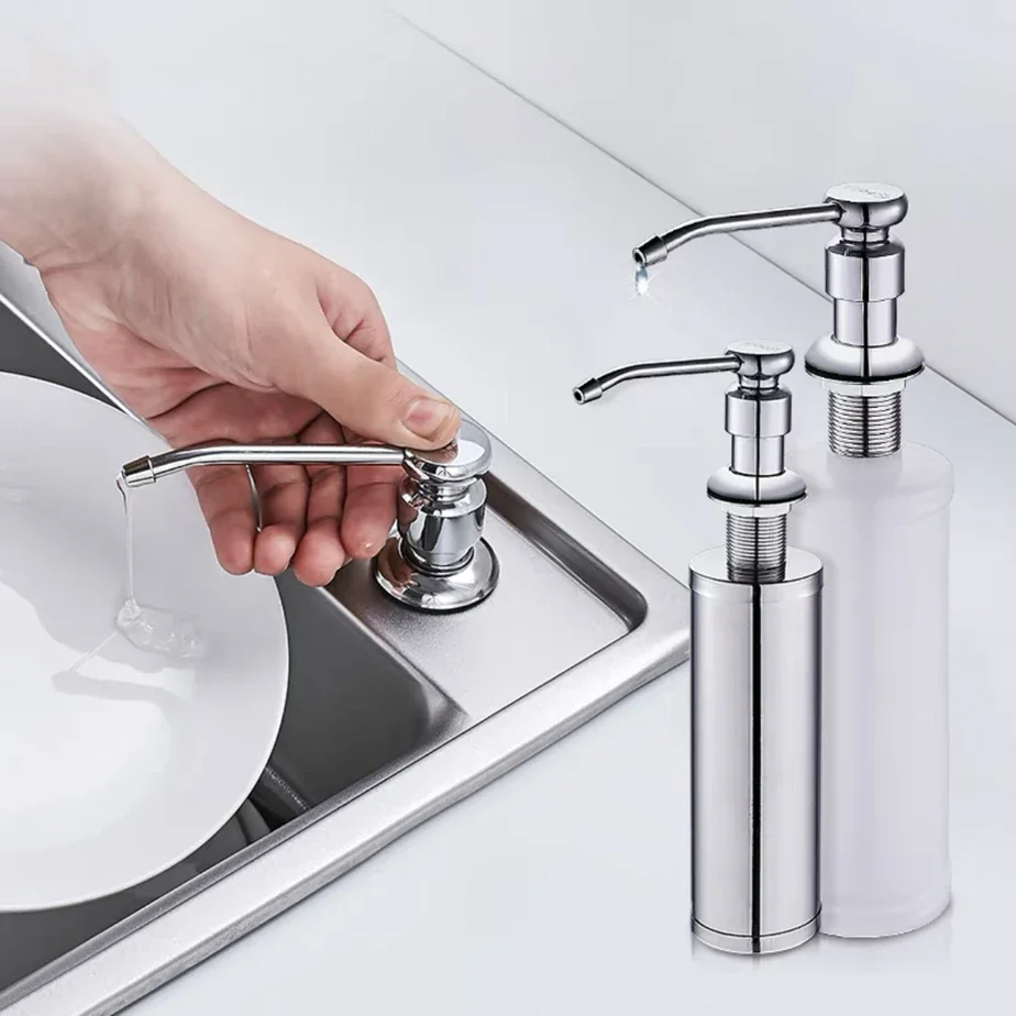 Black Manual Kitchen Sink Soap Dispenser Detergent Cleaning Pump Liquid Soap Bottle Holder - Kitchen Cleaning Accessory