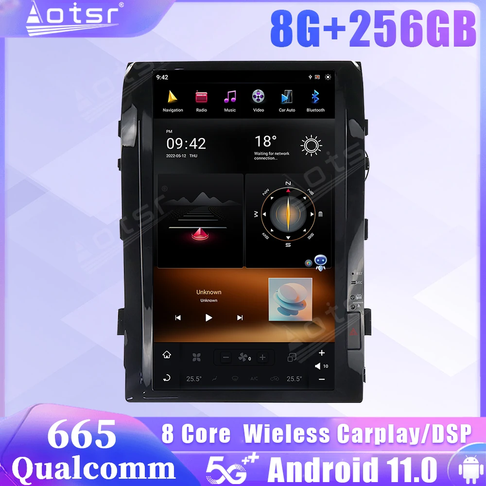 Qualcomm Snapdragon Android 11 Car Radio For Toyota Land Cruiser 2008 2009 2010 2011 2012 2013 2014 2015 5G GPS Stereo Head Unit