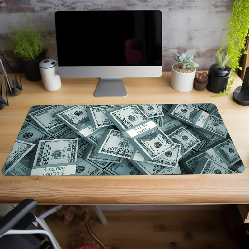 Alas Mouse HD Motif Uang Dolar AS untuk Meja Kerja di Rumah, Alas Karet Anti Selip, Cocok untuk Teman, Remaja, Pacar, dan Kekasih